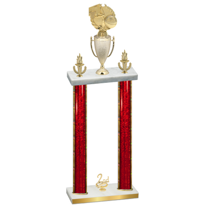 Double Red Glacier Second Place Basketball Trophy