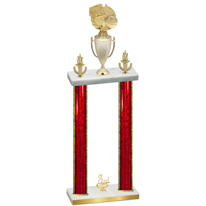 Double Red Glacier Third Place Basketball Trophy
