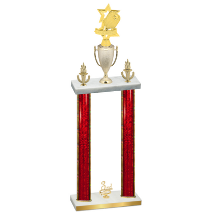 Double Red Glacier Third Place Pickleball Trophy