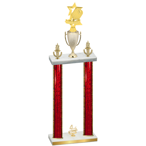 Double Red Glacier Fourth Place Pickleball Trophy