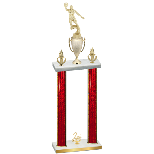 Double Red Glacier Second Place Basketball Trophy