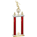 Double Red Glacier Fourth Place Basketball Trophy