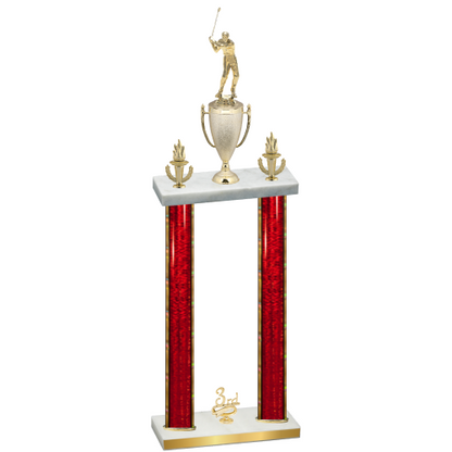 Double Red Glacier Third Place Golf Trophy