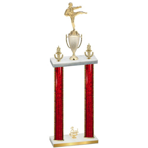 Double Red Glacier Third Place Karate Trophy