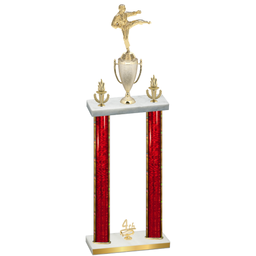 Double Red Glacier Fourth Place Karate Trophy