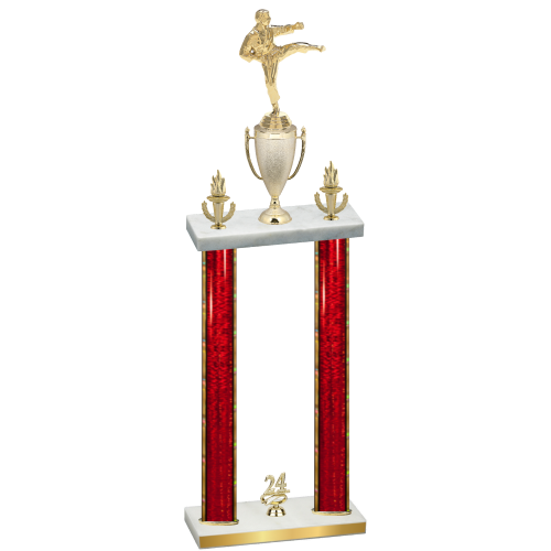 Double Red Glacier Year Karate Trophy