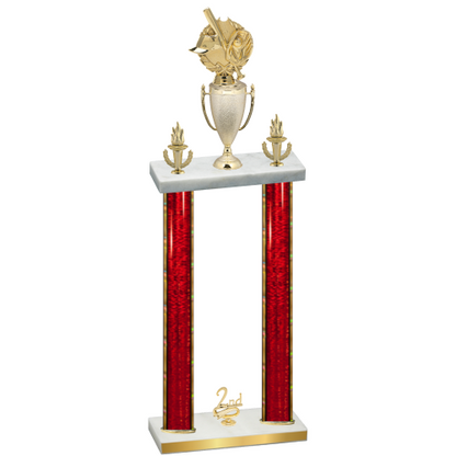 Double Red Glacier Second Place Baseball Trophy