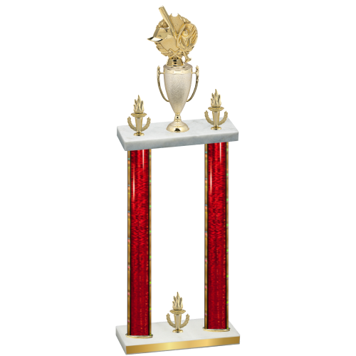 Double Red Glacier Victory Baseball Trophy