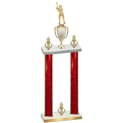 Double Red Glacier Victory Baseball Trophy