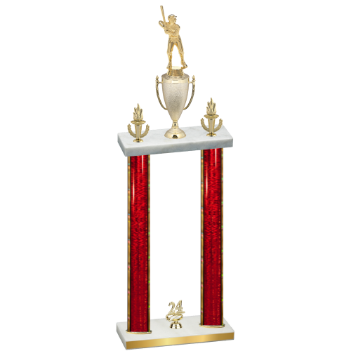 Double Red Glacier Year Baseball Trophy