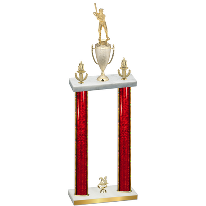 Double Red Glacier Year Baseball Trophy