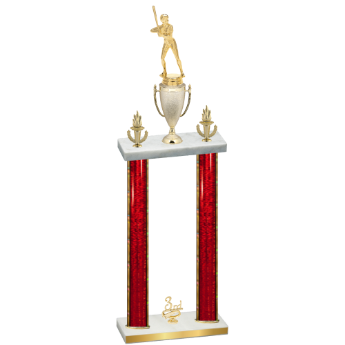 Double Red Glacier Third Place Softball Trophy
