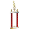 Double Red Carbon Fiber First Place Football Trophy
