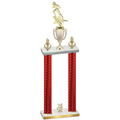 Double Red Carbon Fiber Year Football Trophy