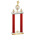 Double Red Carbon Fiber First Place Rugby Trophy