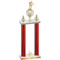 Double Red Carbon Fiber Third Place Rugby Trophy