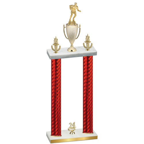 Double Red Carbon Fiber Year Rugby Trophy