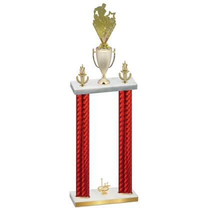 Double Red Carbon Fiber First Place Rugby Trophy