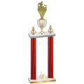 Double Red Carbon Fiber Third Place Rugby Trophy