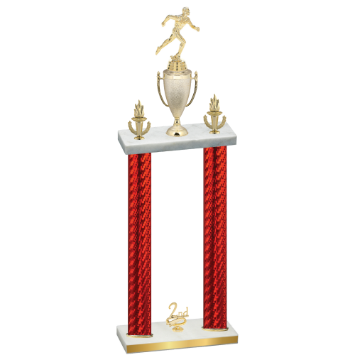 Double Red Carbon Fiber Second Place Running Trophy