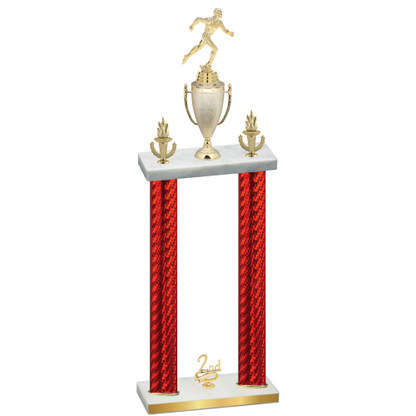 Double Red Carbon Fiber Second Place Running Trophy