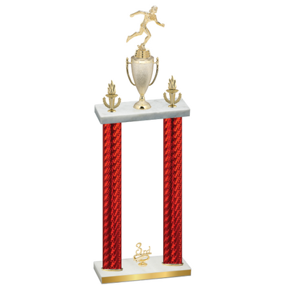 Double Red Carbon Fiber Third Place Running Trophy
