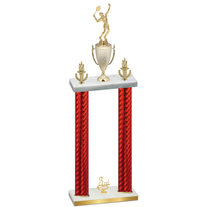 Double Red Carbon Fiber Third Place Tennis Trophy