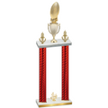Double Red Carbon Fiber Fourth Place Football Trophy