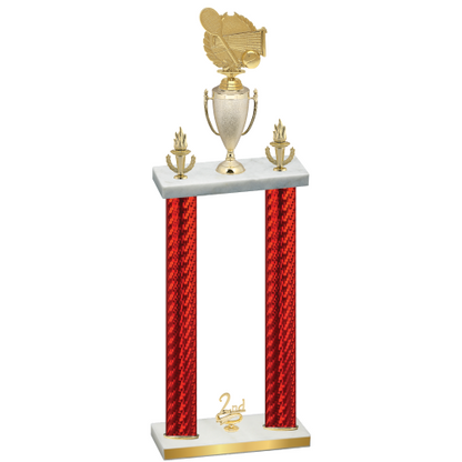 Double Red Carbon Fiber Second Place Tennis Trophy