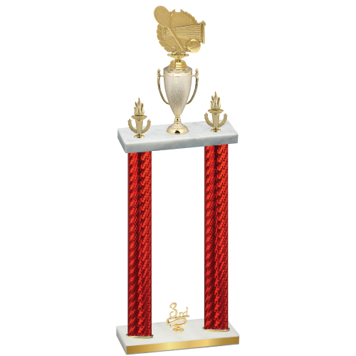 Double Red Carbon Fiber Third Place Tennis Trophy