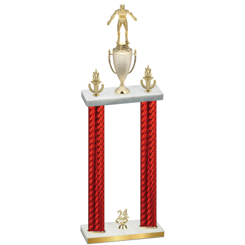 Double Red Carbon Fiber Year Wrestling Trophy