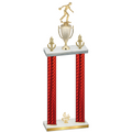 Double Red Carbon Fiber Fourth Place Bowling Trophy