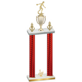 Double Red Carbon Fiber Third Place Bowling Trophy