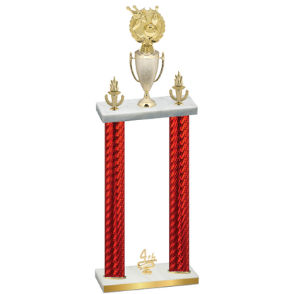 Double Red Carbon Fiber Fourth Place Bowling Trophy