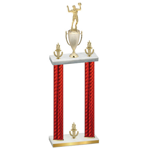 Double Red Carbon Fiber Victory Volleyball Trophy