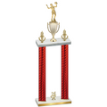 Double Red Carbon Fiber Year Volleyball Trophy