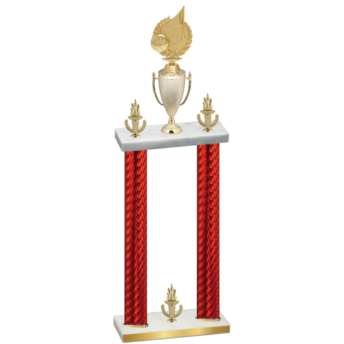 Double Red Carbon Fiber Victory Volleyball Trophy