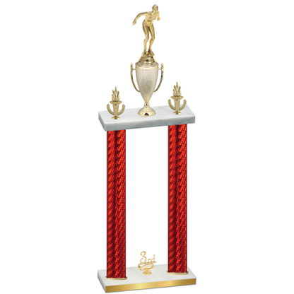 Double Red Carbon Fiber Third Place Tennis Trophy