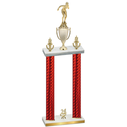 Double Red Carbon Fiber Year Tennis Trophy