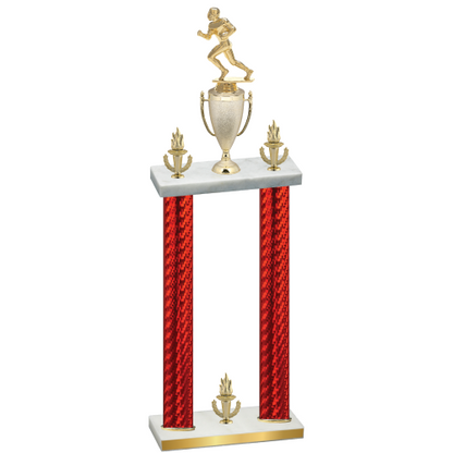Double Red Carbon Fiber Victory Football Trophy