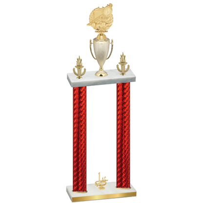 Double Red Carbon Fiber First Place Swimming Trophy