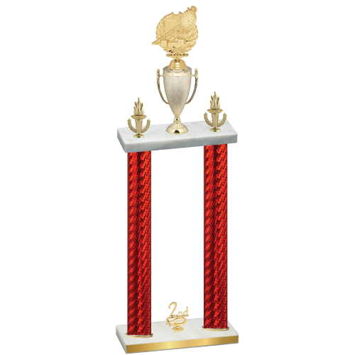 Double Red Carbon Fiber Second Place Swimming Trophy