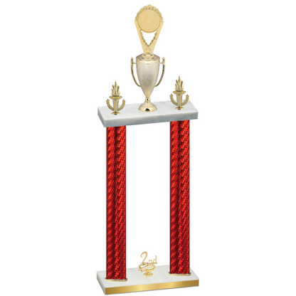 Double Red Carbon Fiber Second Place Insert Trophy