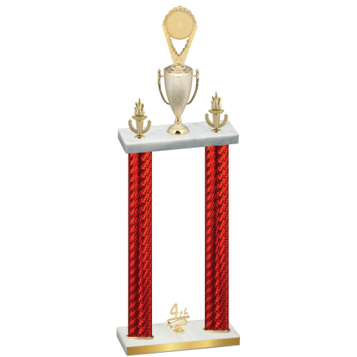 Double Red Carbon Fiber Fourth Place Insert Trophy