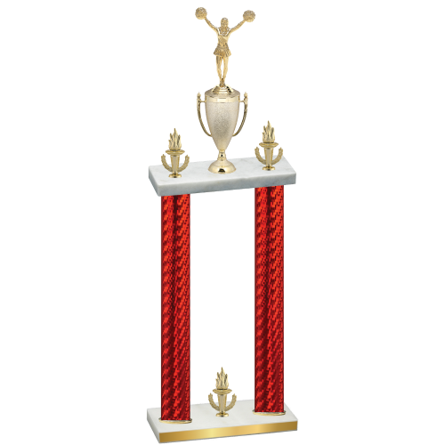 Double Red Carbon Fiber Victory Cheerleading Trophy