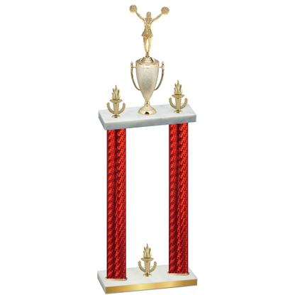 Double Red Carbon Fiber Victory Cheerleading Trophy