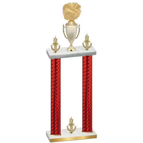 Double Red Carbon Fiber Victory Cheerleading Trophy