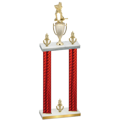 Double Red Carbon Fiber Victory Hockey Trophy
