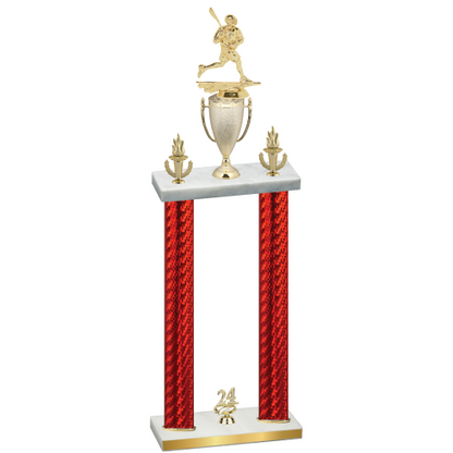 Double Red Carbon Fiber Year Lacrosse Trophy
