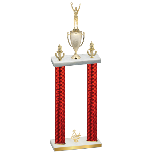 Double Red Carbon Fiber Third Place Victory Trophy